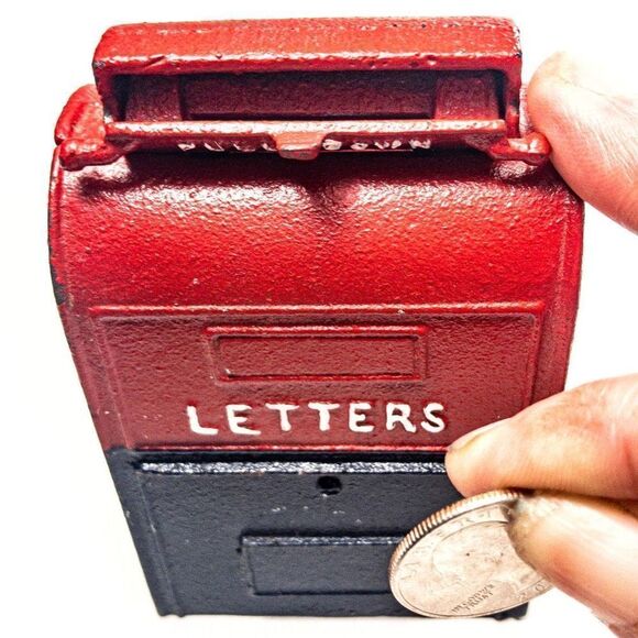 VTG Cast Iron US Post Office Mail Novelty Coin Bank - Picture 7 of 8